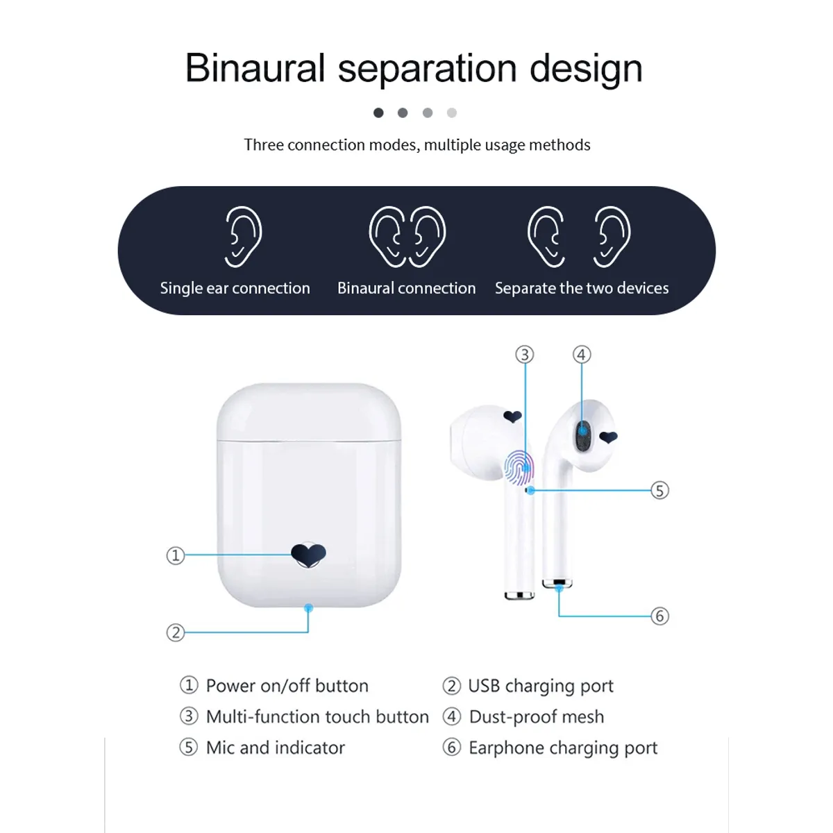 GENERICO - Audífonos Bluetooth I12 Versión 5.0 TWS SMART TOUCH