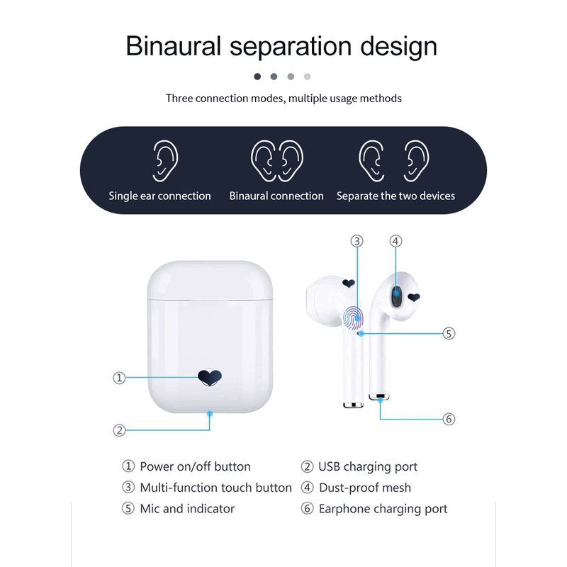 GENERICO - Audífonos Bluetooth I12 Versión 5.0 TWS SMART TOUCH