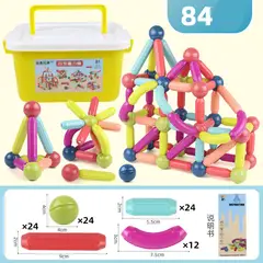 DANWEILE - Bloques Magnéticos Coloridos para Crear y Aprender 84 Piezas
