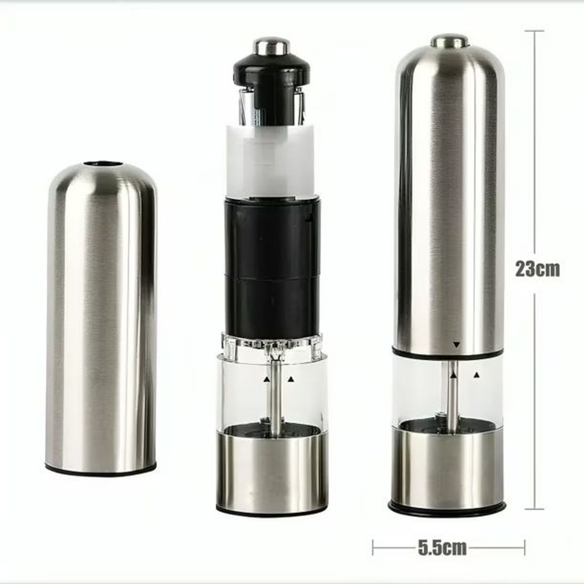 MOVI - Molinillo eléctrico sal pimienta y varios acero inoxidable