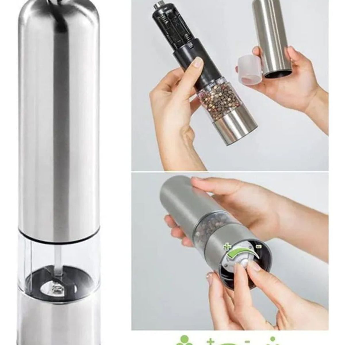 MOVI - Molinillo eléctrico sal pimienta y varios acero inoxidable