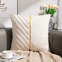 DANWEILE - Funda de cojín terciopelo para el hogar de 45 x 45 cm - Blanco
