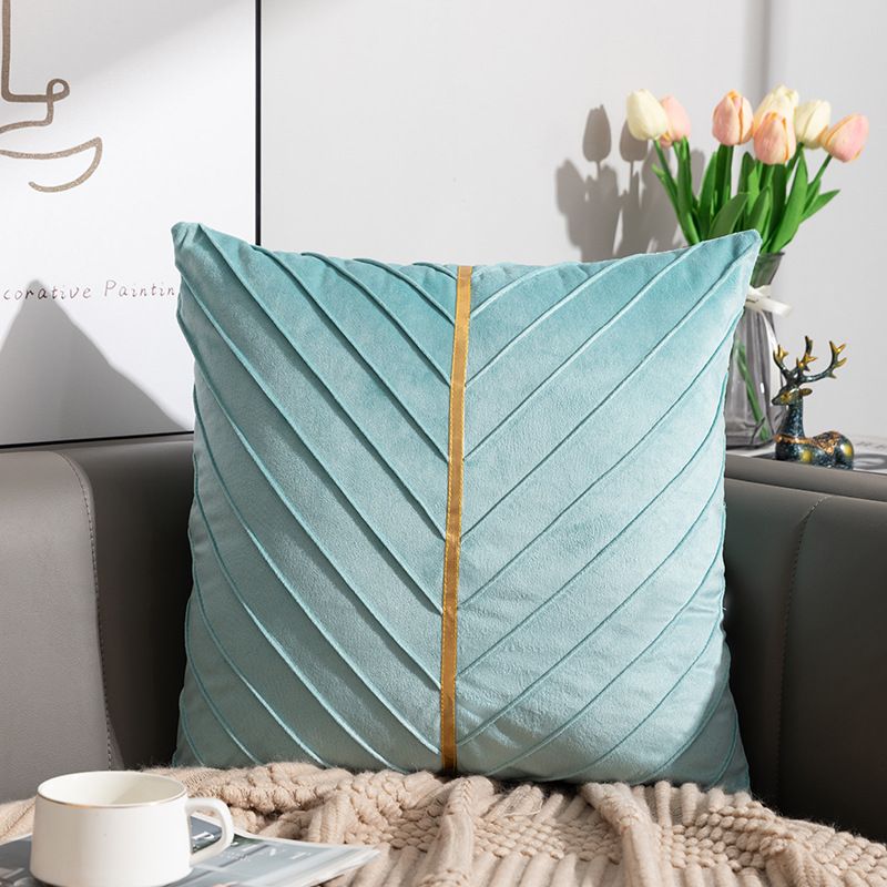 DANWEILE - Funda de cojín terciopelo para el hogar de 45 x 45 cm - Azul cielo