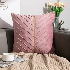 DANWEILE - Funda de cojín terciopelo de lujo para el hogar de 45 x 45 cm - Rosa.