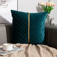 DANWEILE - Funda de cojín terciopelo para el hogar de 45 x 45 cm - Verde oscuro