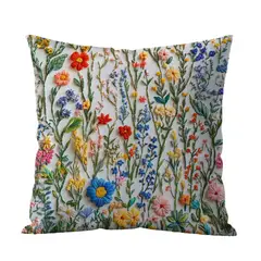 DANWEILE - Fundas de Almohada Minimalistas con Bordado de Flores y Plantas Verdes