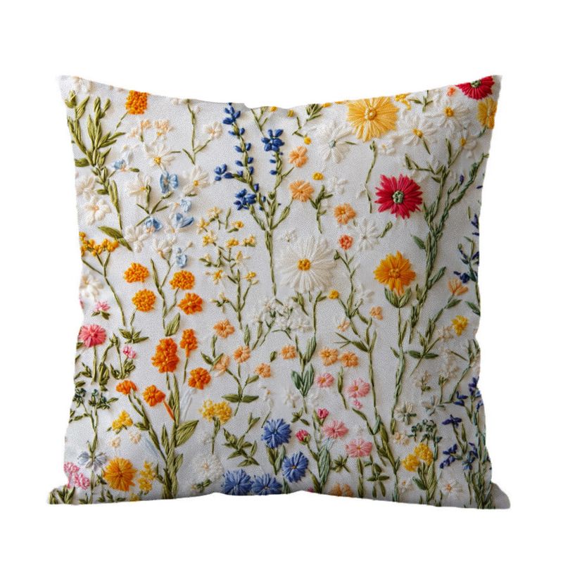 DANWEILE - Fundas de Almohada Minimalistas con Bordado de Flores y Plantas Verdes
