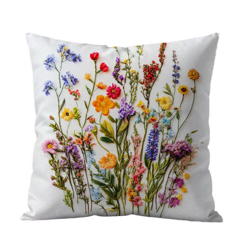 DANWEILE - Fundas de Almohada Minimalistas con Bordado de Flores y Plantas Verdes