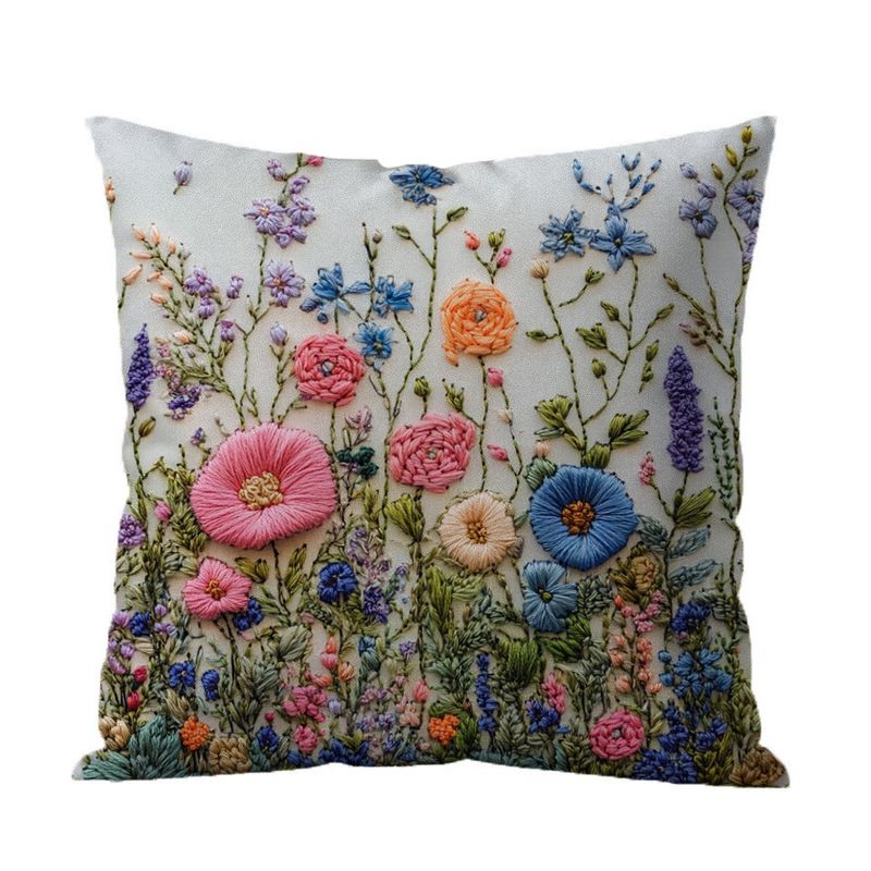 DANWEILE - Fundas de Almohada Minimalistas con Bordado de Flores y Plantas Verdes