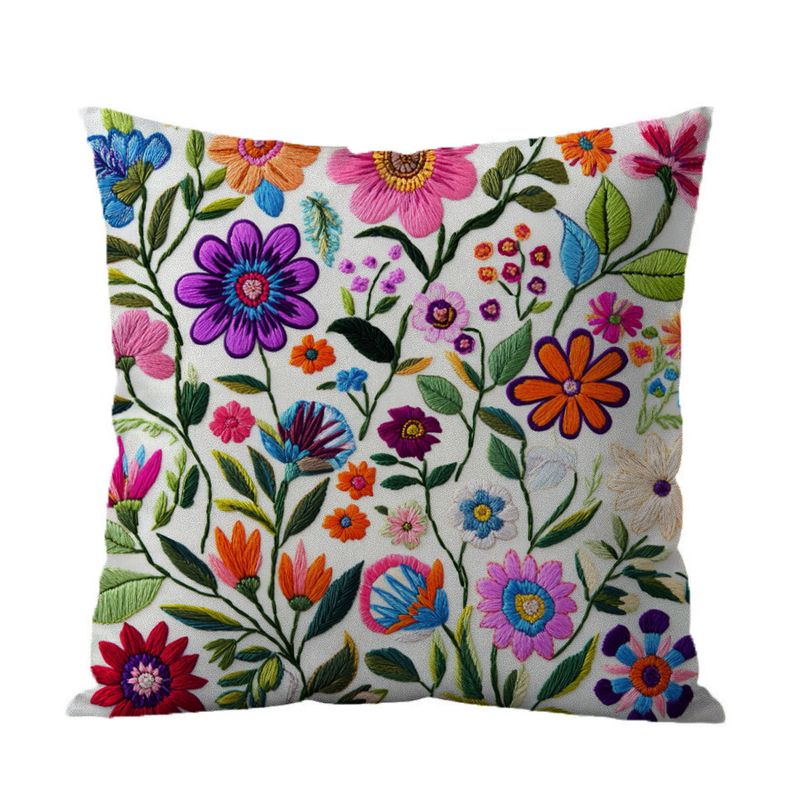 DANWEILE - Fundas de Almohada Minimalistas con Bordado de Flores y Plantas Verdes