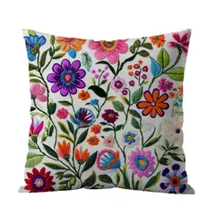 DANWEILE - Fundas de Almohada Minimalistas con Bordado de Flores y Plantas Verdes