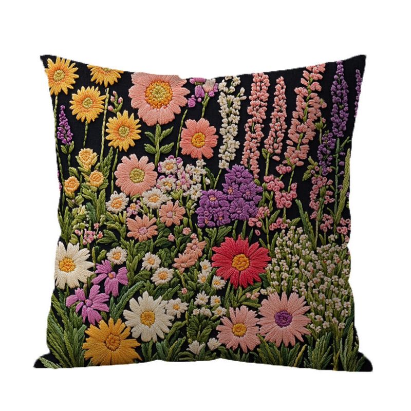 DANWEILE - Fundas de Almohada Minimalistas con Bordado de Flores y Plantas Verdes