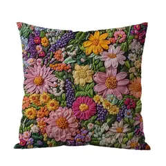 DANWEILE - Fundas de Almohada Minimalistas con Bordado de Flores y Plantas Verdes.