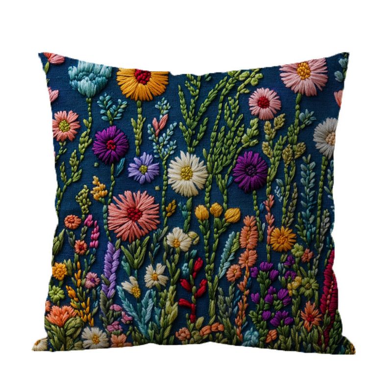 DANWEILE - Fundas de Almohada Minimalistas con Bordado de Flores y Plantas Verdes