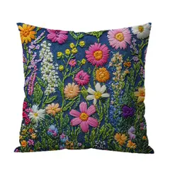 DANWEILE - Fundas de Almohada Minimalistas con Bordado de Flores y Plantas Verdes