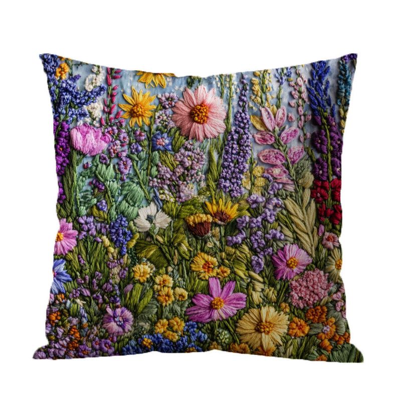 DANWEILE - Fundas de Almohada Minimalistas con Bordado de Flores y Plantas Verdes.