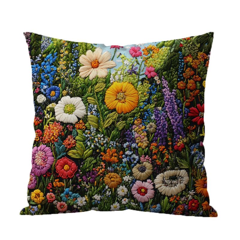DANWEILE - Fundas de Almohada Minimalistas con Bordado de Flores y Plantas Verdes
