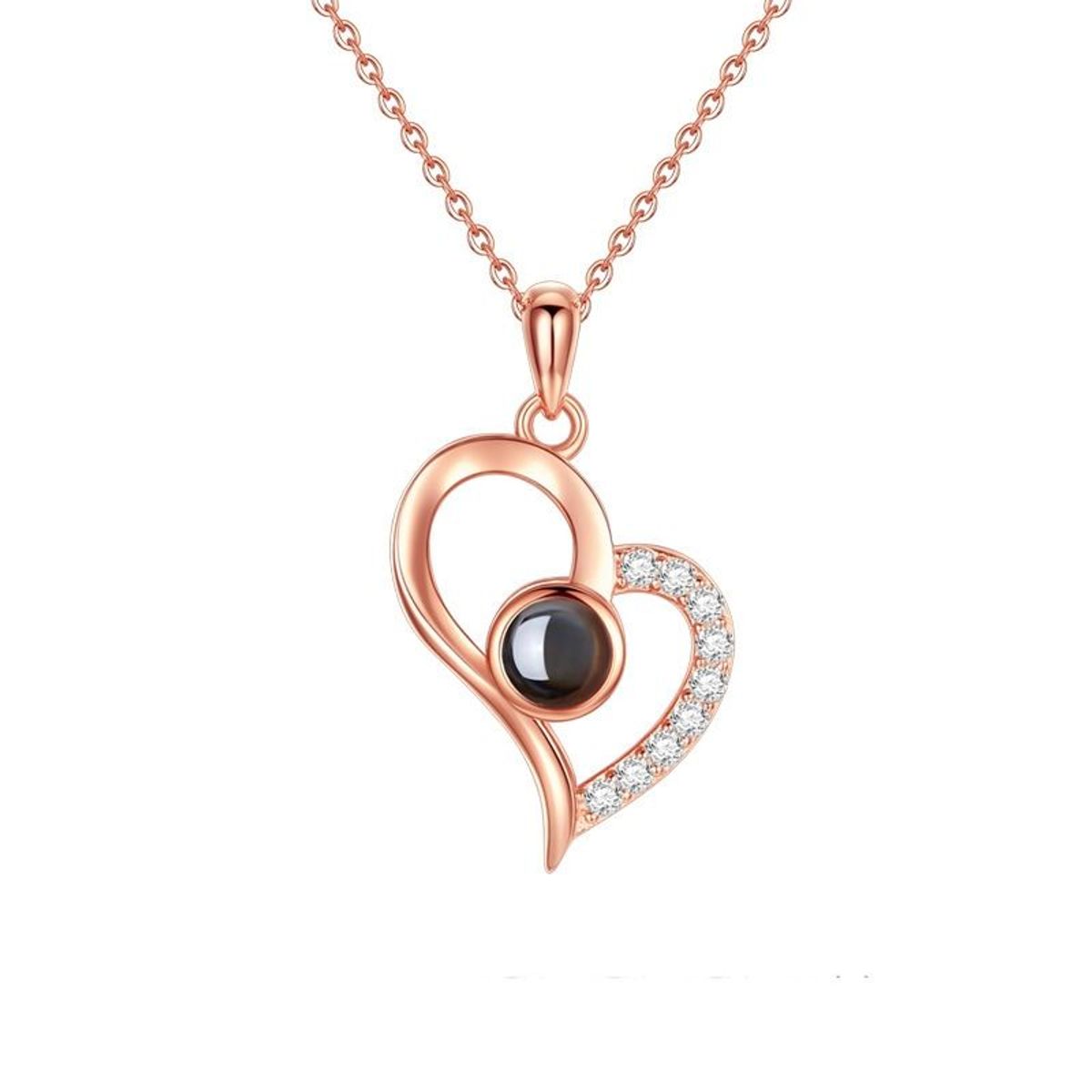 GENERICO - Collar te amo en 100 idiomas plata 925 baño oro rosa mujer regalo