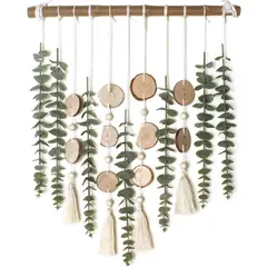 DANWEILE - Decoración de De Aucalipto Artificial Y Placas De Madera Boho