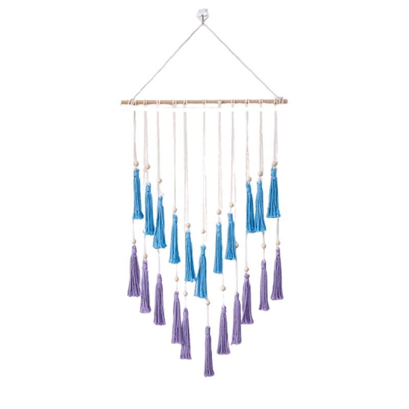 DANWEILE - Colgante decorativo Macramé Bohemio Azul Lavanda