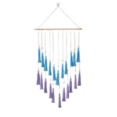 DANWEILE - Colgante decorativo Macramé Bohemio Azul Lavanda