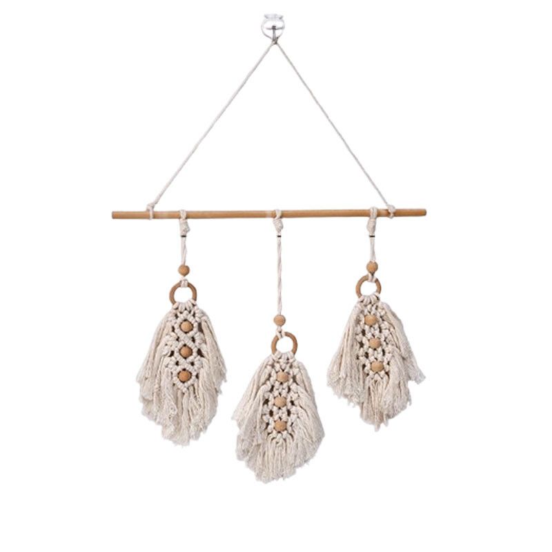 DANWEILE - Colgante Decorativo de Macramé Estilo Boho Chic con Tres Borlas