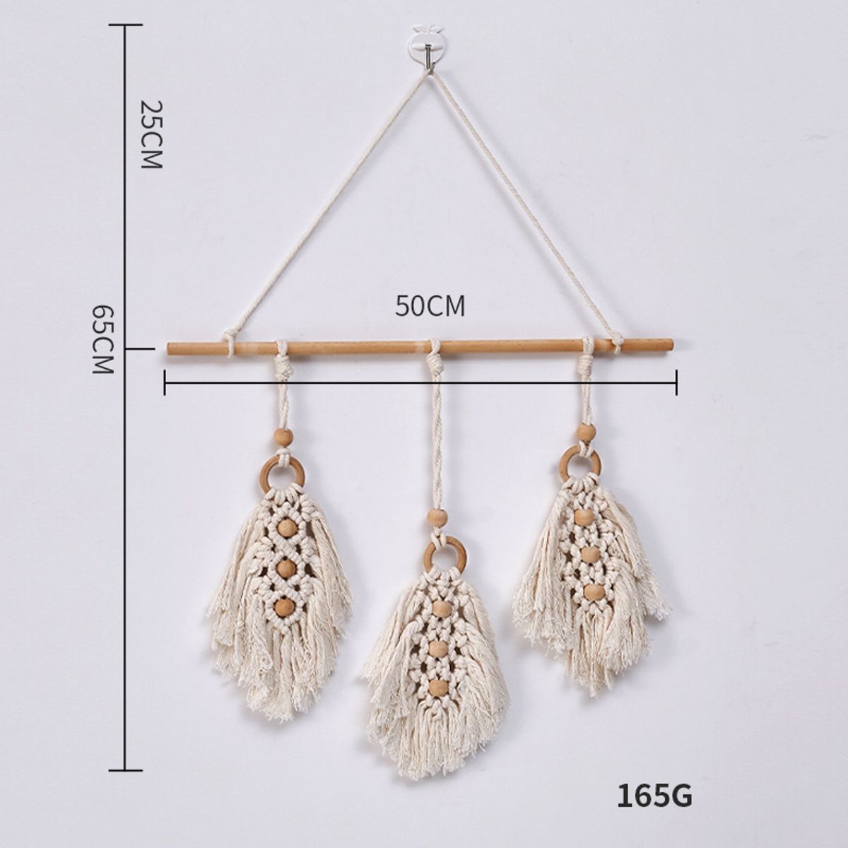 DANWEILE - Colgante Decorativo de Macramé Estilo Boho Chic con Tres Borlas