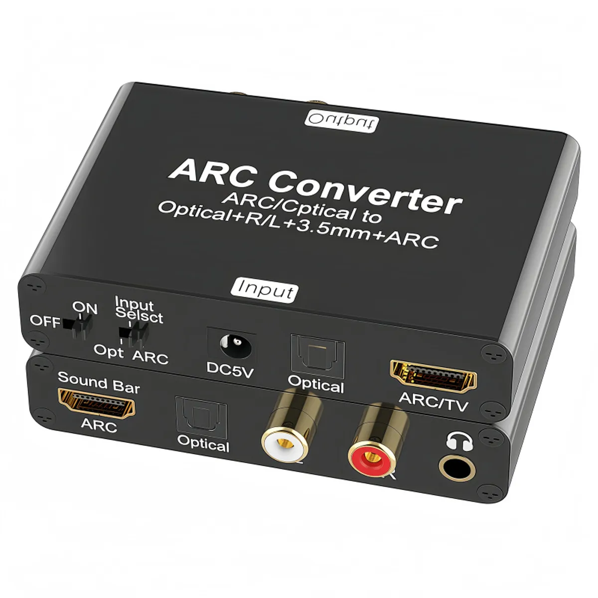RENVMEXY - Convertidor HDMI ARC a Óptico y RCA 71 Canales - AY133 Negro