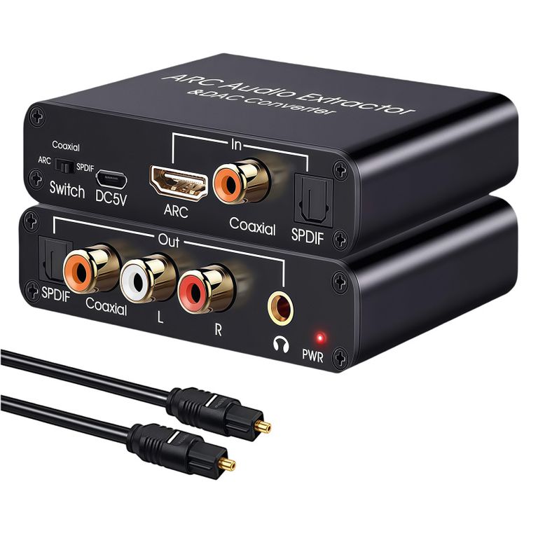 RENVMEXY Conversor HDMI ARC AY80POR - Negro - ÓpticoRCA 192kHz