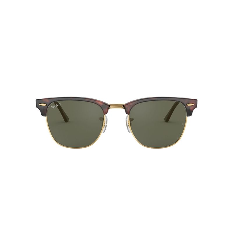 RAY BAN - Lentes de Sol RB3016 Clubmaster Tortuga Carey Verde Polarizados