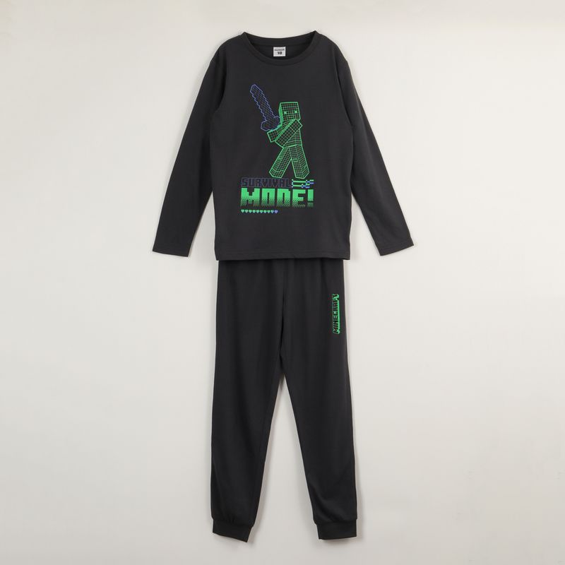 MINECRAFT - Conjunto Pijama Niño Create Gris Minecraft