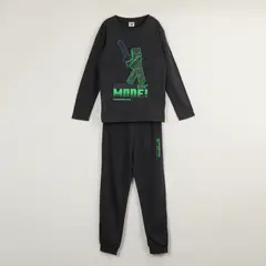 MINECRAFT - Conjunto Pijama Niño Create Gris