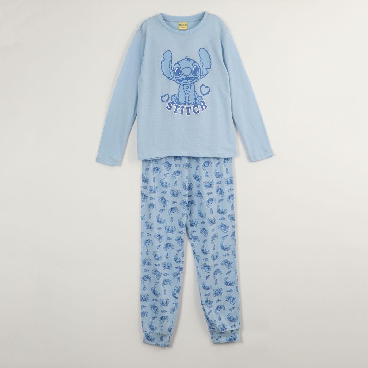 DISNEY - Conjunto Pijama Niña Lilo & Stitch Mono Celeste Disney