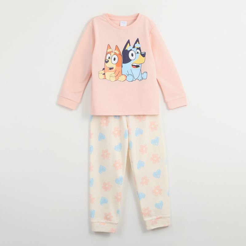 BLUEY - Pijama Niña Flowers Rosado Bluey