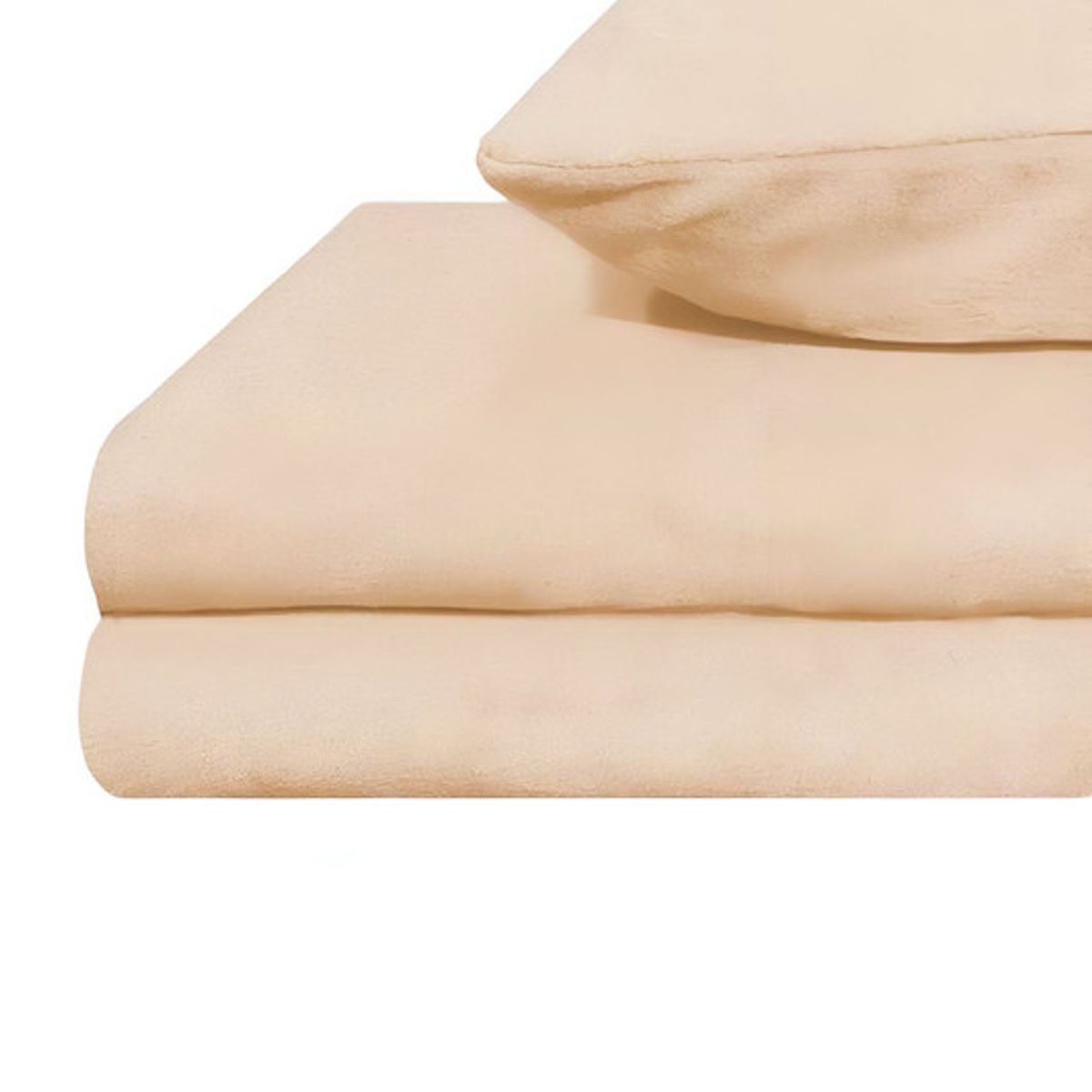 GENERICO - JUEGO DE SÁBANA DE POLAR 2 PLAZAS BEIGE.