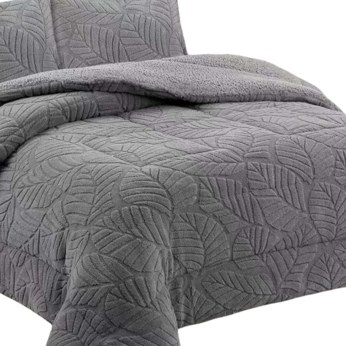 GENERICO - CUBRECAMA DE INVIERNO 2025 CON CHIPORRO 2 PLAZA GRIS.