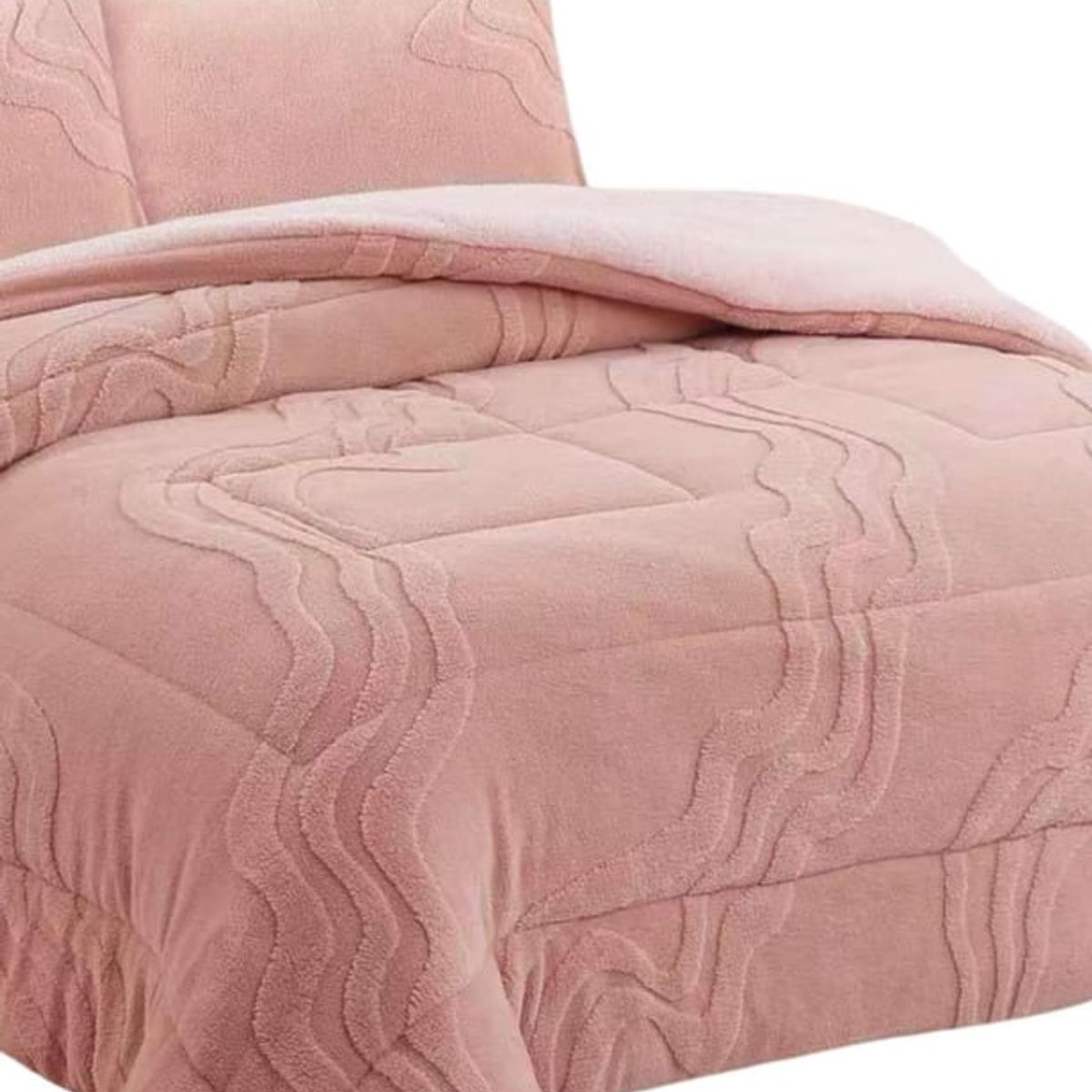 GENERICO - CUBRECAMA DISEÑO 2025 CON CHIPORRO SUPER KING 250 CM X 270 CM ROSA.