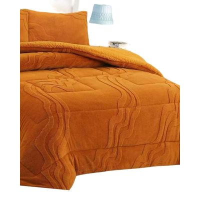 Imagen 2 del producto CUBRECAMA DISEÑO 2025 CON CHIPORRO SUPER KING 250 CM X 270 CM NARANJA.