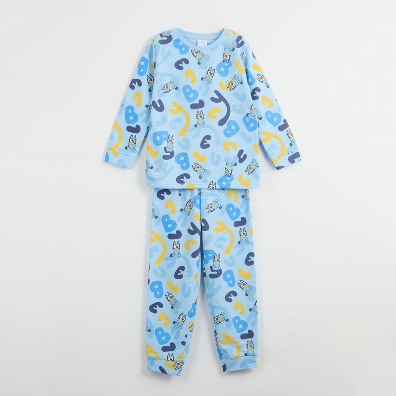 BLUEY - Pijama Niño Letras Celeste Bluey