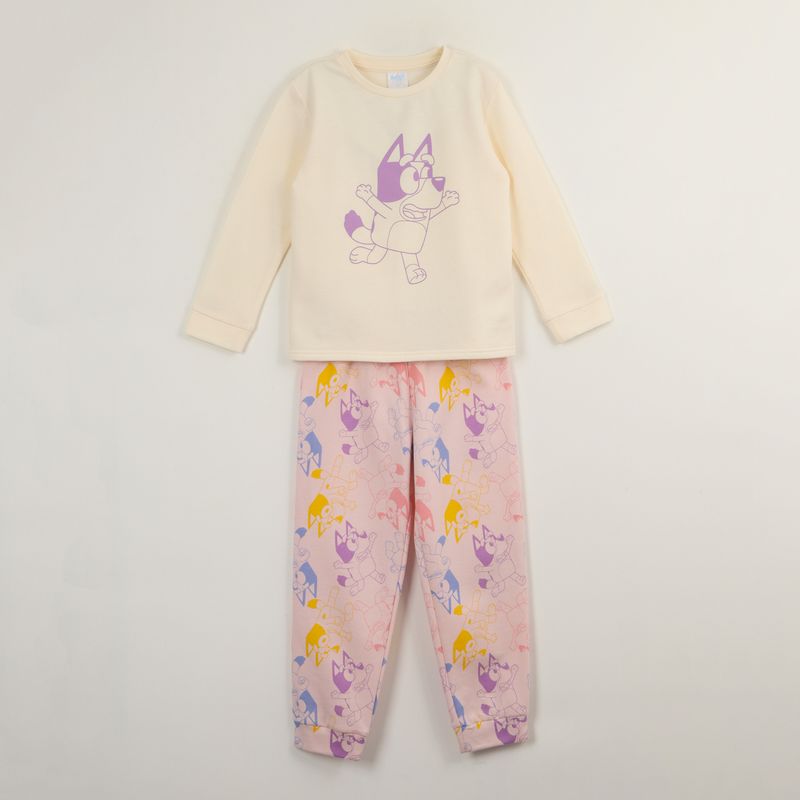BLUEY - Pijama Niña Running Blanco Bluey.-