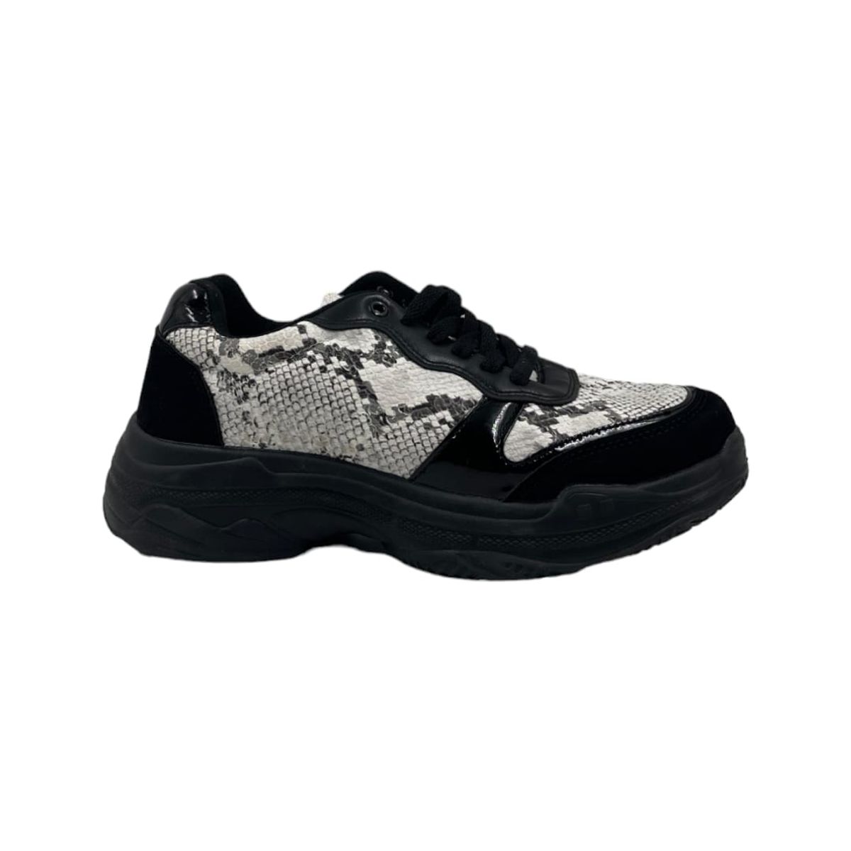 HERIEL - Zapatilla Negra Print Plataforma Mujer