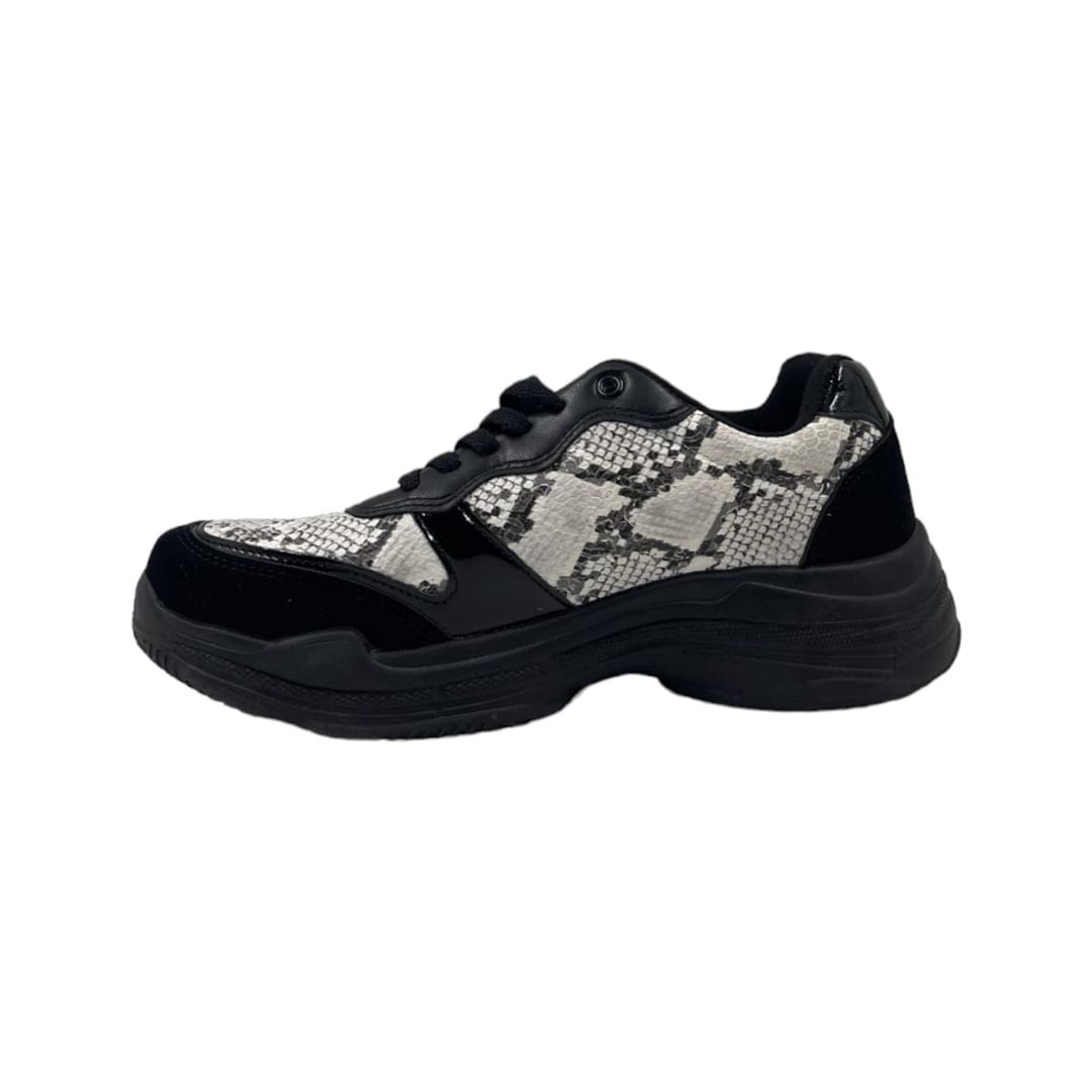 HERIEL - Zapatilla Negra Print Plataforma Mujer