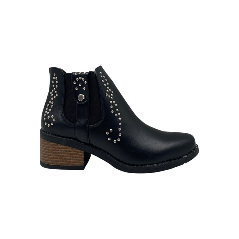 HERIEL - Botín Negro Tachas Mujer.