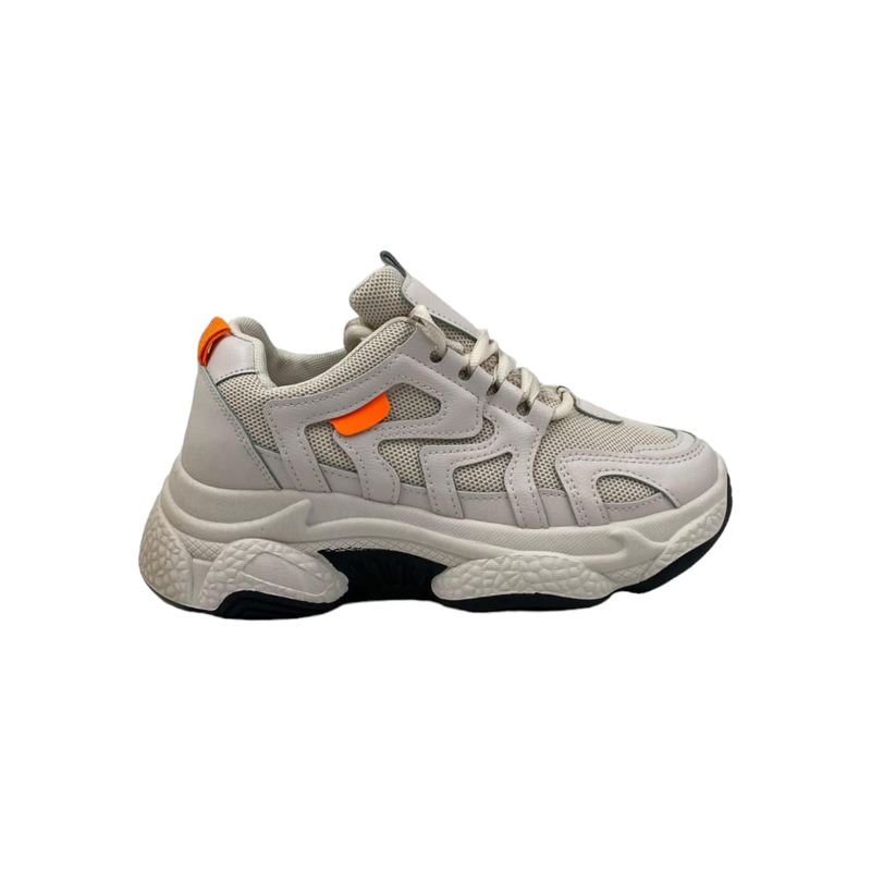 HERIEL - Zapatilla Blanca Plataforma Mujer.