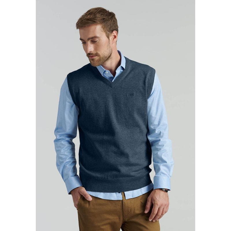 FEROUCH - Sweater Smart Casual Sleeve Business Azul Ferouch