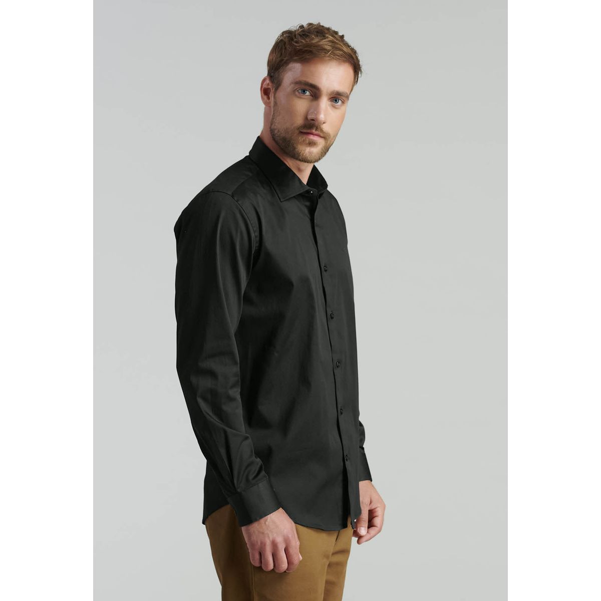 FEROUCH - Camisa Dublin Smart Casual Negro Ferouch