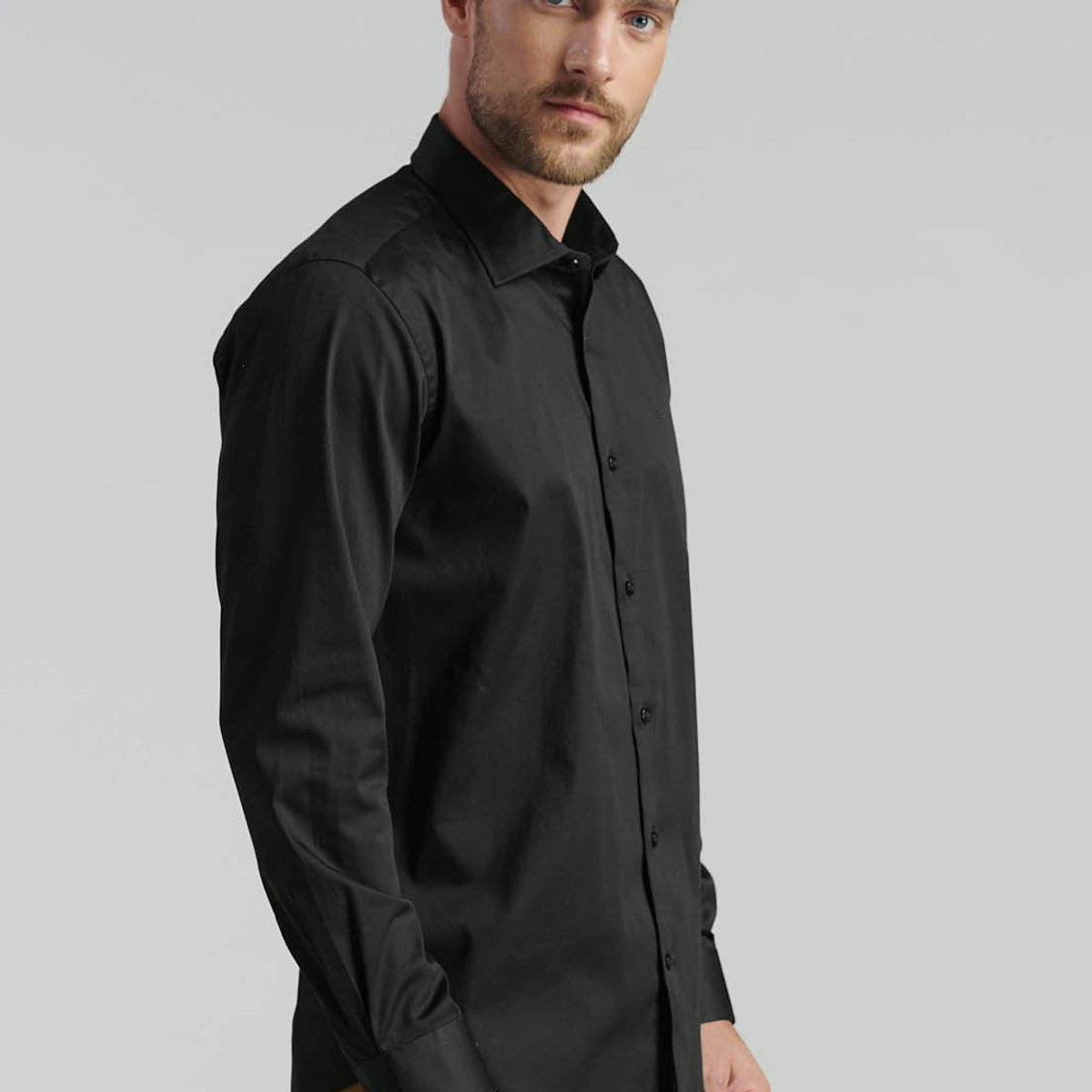 FEROUCH - Camisa Dublin Smart Casual Negro Ferouch