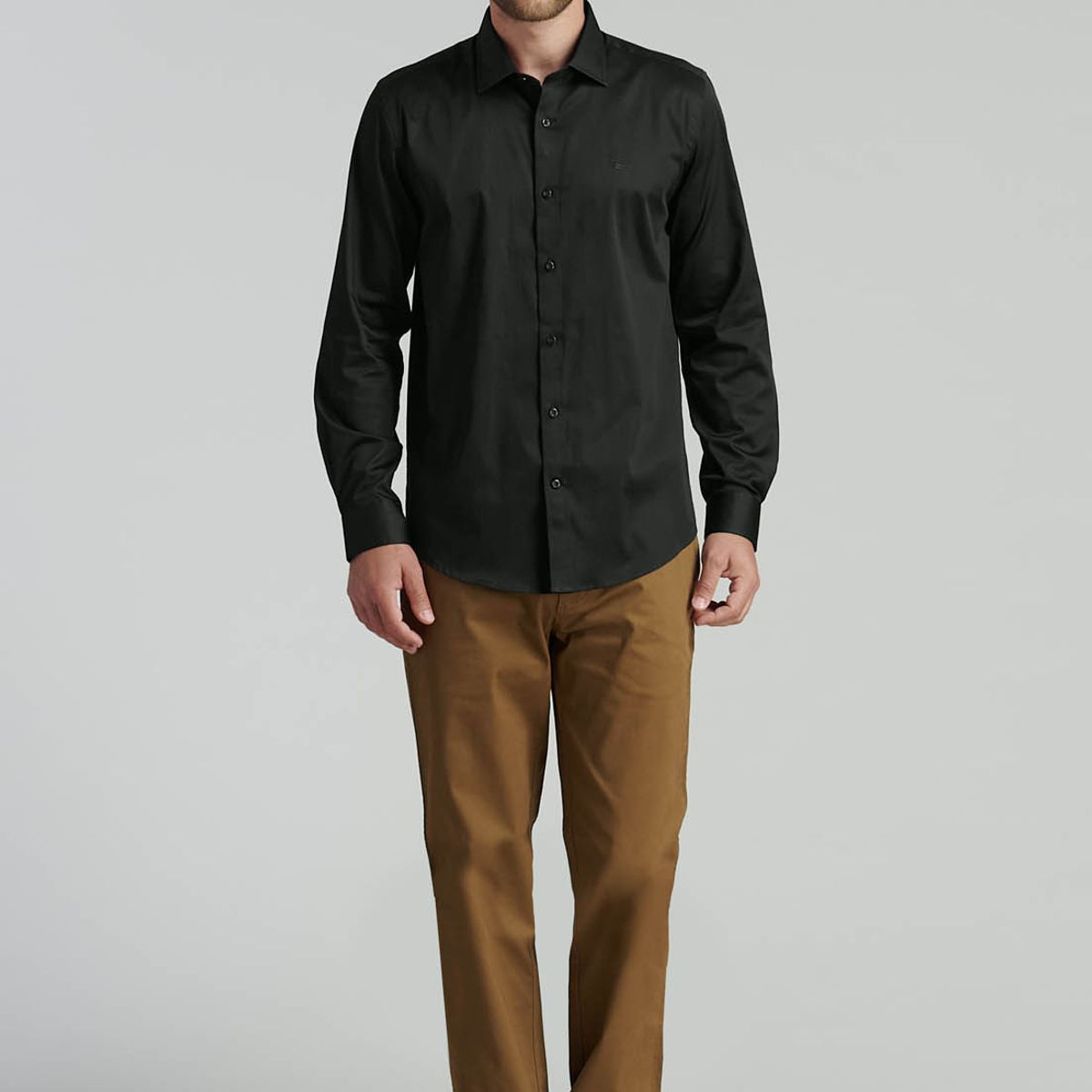 FEROUCH - Camisa Dublin Smart Casual Negro Ferouch