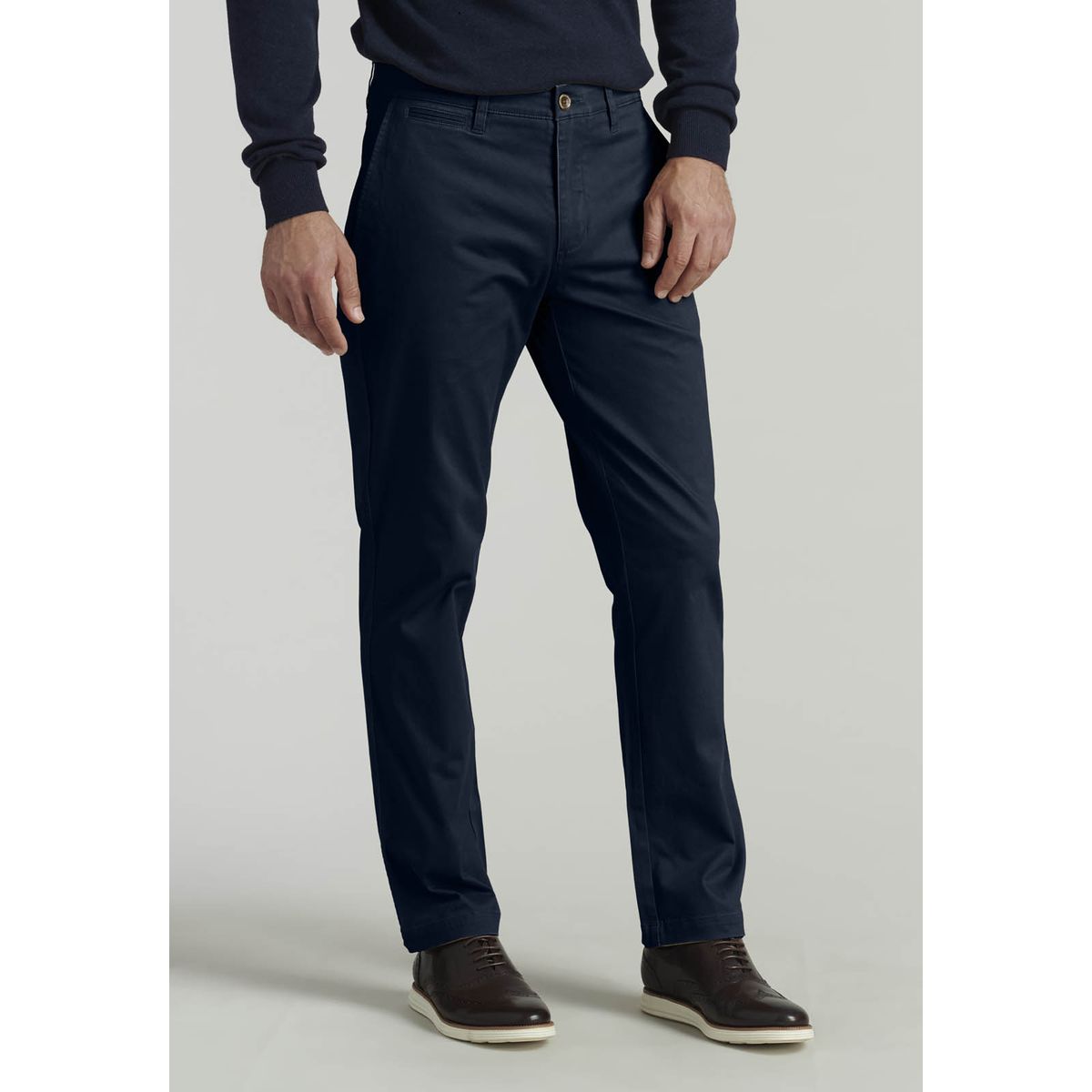 FEROUCH - Pantalón Twill Without Pleats L/31 Business Azul Ferouch