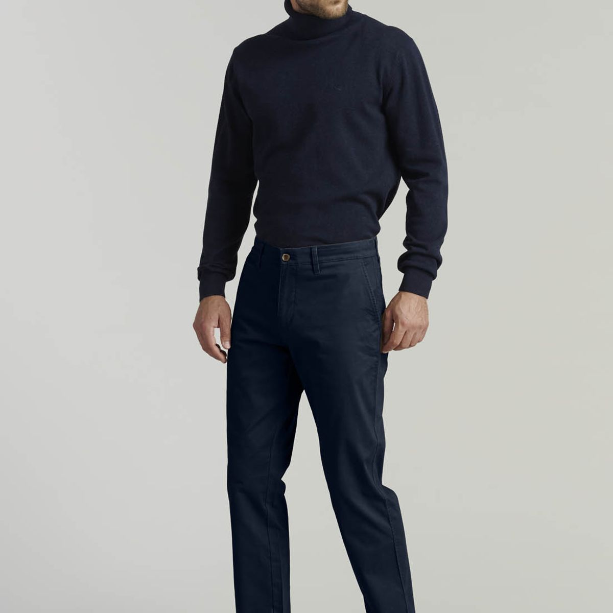 FEROUCH - Pantalón Twill Without Pleats L/31 Business Azul Ferouch